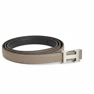 🆕 Hermes Style etoupe/black Leather Belt 110 CM🆕